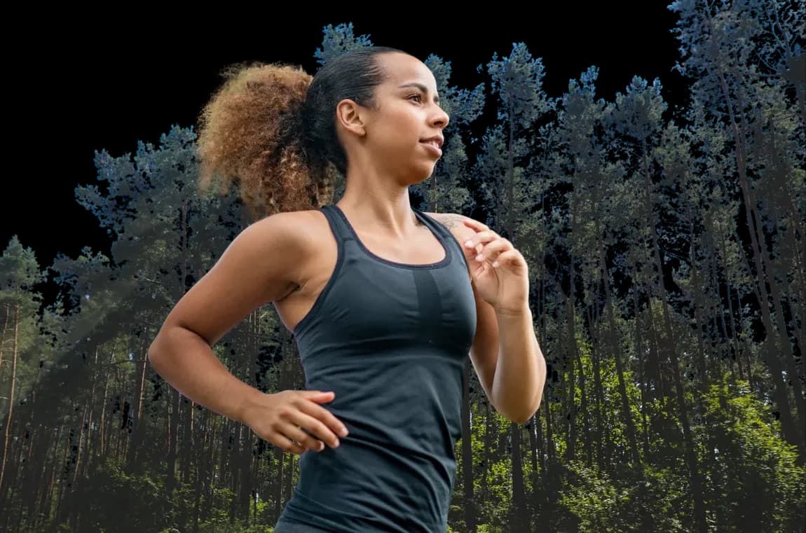 Woman running outdoors